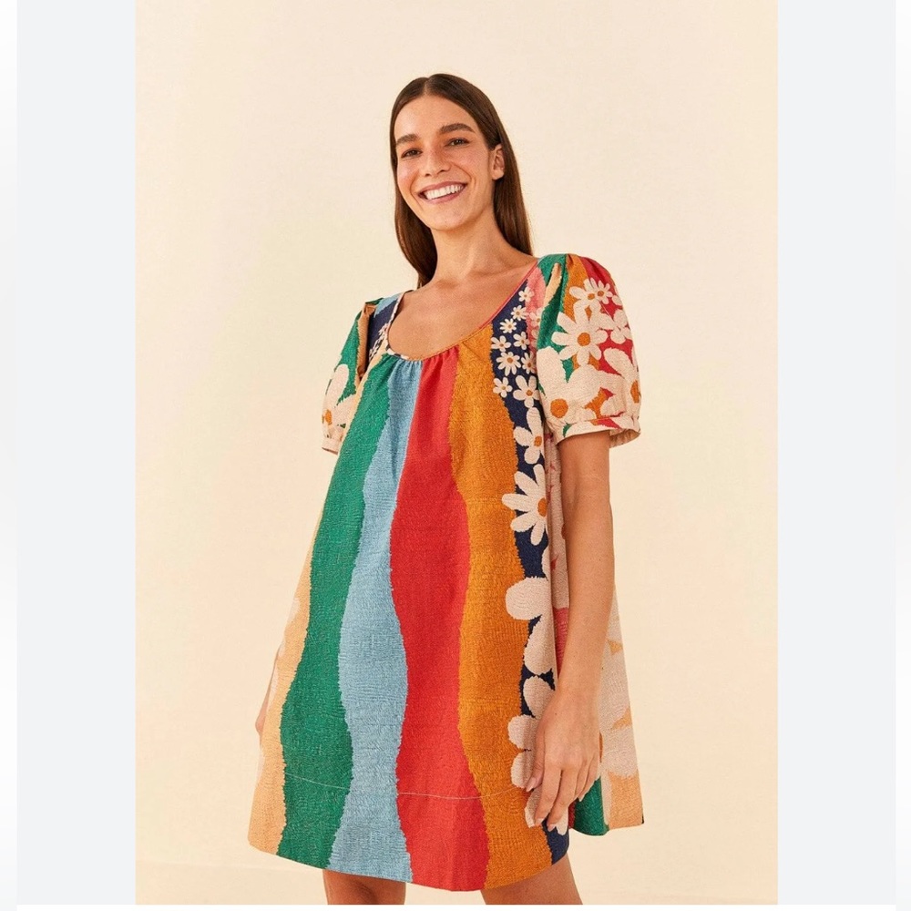 Farm Rio Super Fun Daisy Mini Dress NWT